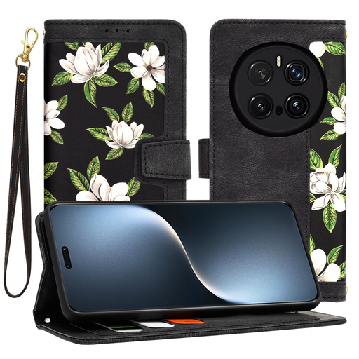 Honor Magic7 Pro Techsuit FlipCraft puzdro s kvetinovým vzorom