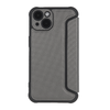Ezüst színű Carbon fliptok iPhone 15 Pro 6,1