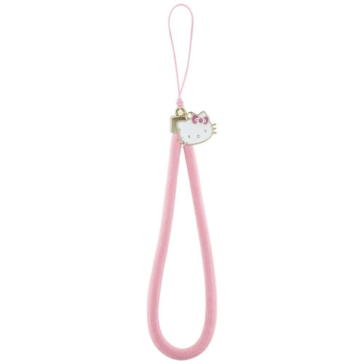 Hello Kitty Nylon Cord Kitty Head Phone Charm - Pink