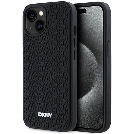 DKNY 3D Gumi Ismétlődő Mintás tok iPhone 15/14/13 - fekete tok DKNY 3D Gumi Ismétlődő Mintás tok iPhone 15/14/13 - fekete tok