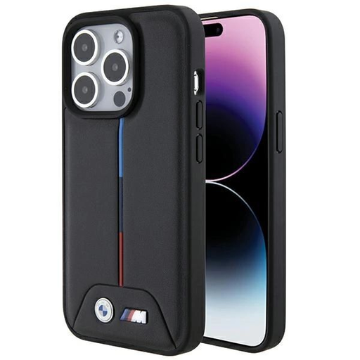 BMW Steppelt Tricolor iPhone 15 Pro tok - Fekete tok BMW Steppelt Tricolor iPhone 15 Pro tok - Fekete tok