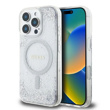  iPhone 16 Pro Max 6.9" ezüst/ezüst Guess GUHMP16XRGRGES keménytok Resin Gradient Glitter MagSafe tok