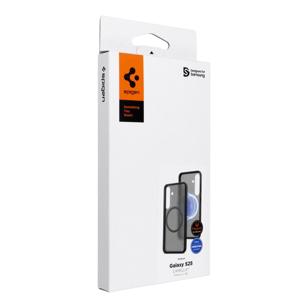  Samsung Galaxy S25 Fekete Spigen Capella GP-FPS931PGBJW Szilikon Tok MagFit Mágneses Gyűrűvel - 8