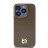 DKNY Leather Pattern Metal Logo MagSafe tok iPhone 14 Pro - barna - 1. kép