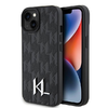  iPhone 15 / 14 / 13 6.1" fekete/fekete Karl Lagerfeld KLHCP15SPKLPKLK kemény tok bőr Monogram Hot Stamp Fém Logó tok thumbnail