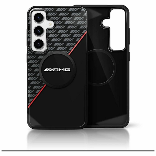AMG Double Layer Rhombs MagSafe tok Samsung Galaxy S25 - Fekete/Piros AMG Double Layer Rhombs MagSafe tok Samsung Galaxy S25 - Fekete/Piros