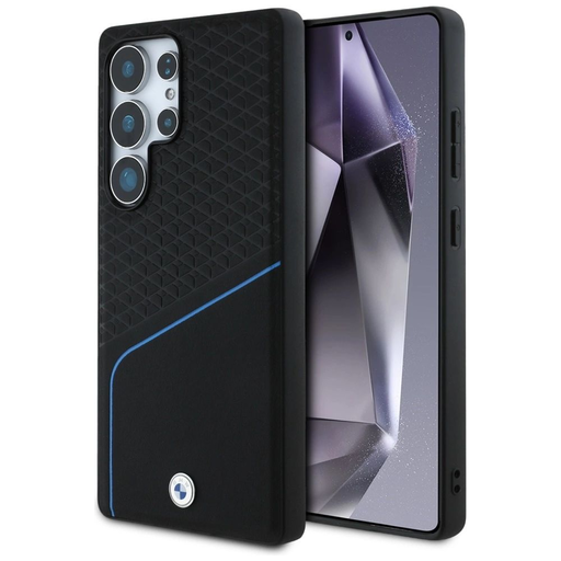 BMW Bőr Textúrált és Sima MagSafe tok Samsung Galaxy S25 Ultra - fekete tok BMW Bőr Textúrált és Sima MagSafe tok Samsung Galaxy S25 Ultra - fekete tok