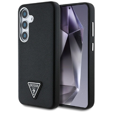 Guess Grained Triangle Logo MagSafe tok Samsung Galaxy S25 - fekete
