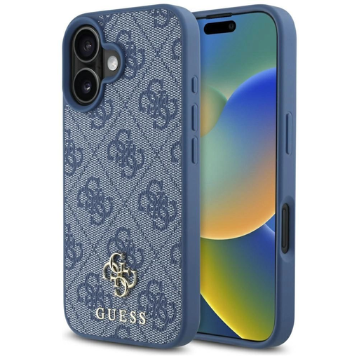 Guess HC PU 4G Small 4G és Classic fliptok iPhone 16 MagSafe - Kék tok Guess HC PU 4G Small 4G és Classic fliptok iPhone 16 MagSafe - Kék tok