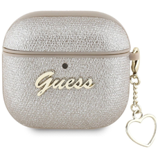 Guess Metallic Script Charm tok AirPods 4-hez - Arany