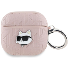 Karl Lagerfeld Monogram Choupette Head AirPods 4 tok - Rózsaszín
