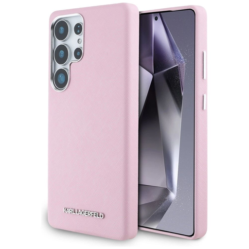Karl Lagerfeld Saffiano Full Wrapped Elongated Metal Logo MagSafe tok Samsung Galaxy S25 Ultra - Pink tok Karl Lagerfeld Saffiano Full Wrapped Elongated Metal Logo MagSafe tok Samsung Galaxy S25 Ultra - Pink tok