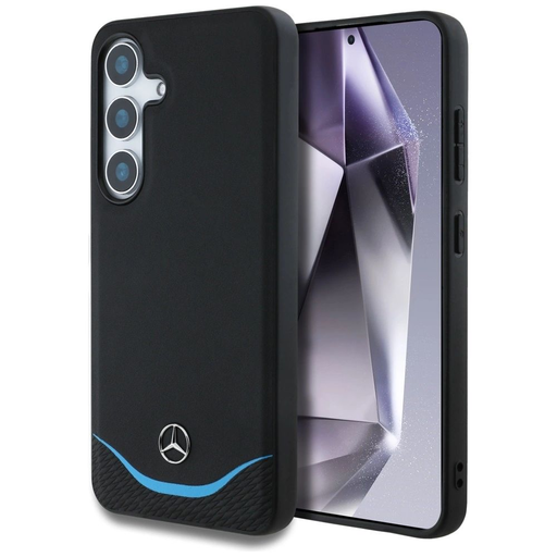 Mercedes Bőr Kék Kontrasztos Vízszintes Ív Mágneses Tok Samsung Galaxy S25 - Fekete tok Mercedes Bőr Kék Kontrasztos Vízszintes Ív Mágneses Tok Samsung Galaxy S25 - Fekete tok