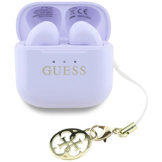 TWS Guess Glossy Effect Nyomtatott Klasszikus Logó & Charm Fejhallgató - Levendula