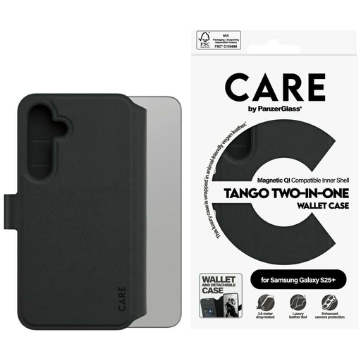 CARE by PanzerGlass Feature Tango 2in1 Wallet Tok Samsung Galaxy S25+ - Fekete tok CARE by PanzerGlass Feature Tango 2in1 Wallet Tok Samsung Galaxy S25+ - Fekete tok