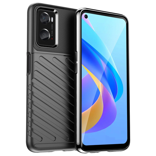 Thunder fliptok rugalmas páncél tok Oppo A76 / Oppo A36 / Realme 9i fekete tok Thunder fliptok rugalmas páncél tok Oppo A76 / Oppo A36 / Realme 9i fekete tok