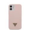 iPhone 12 mini Guess GUHCP12SLSTMLP Metal Triangle szilikon tok Light Pink - 0. kép