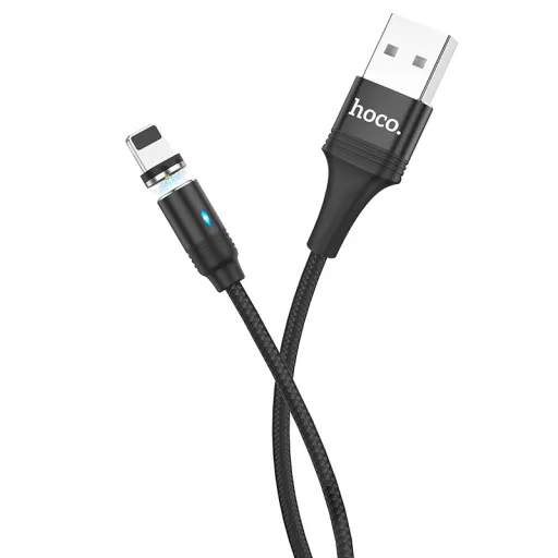 HOCO U76 Fresh USB - Lightning kábel 2A mágneses fejjel 1.2m fekete