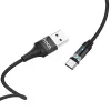 HOCO U76 Fresh USB - Type-C kábel 2A mágneses fejjel 1.2m fekete - 0. kép