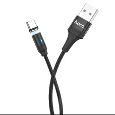 HOCO U76 Fresh USB - Type-C kábel 2A mágneses fejjel 1.2m fekete