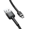 Baseus Cafule Nylon harisnyázott USB/ micro USB kábel QC3.0 1.5A 2m fekete (CAMKLF-CG1) - 0. kép