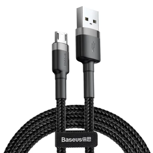 Baseus Cafule Nylon harisnyázott USB/ micro USB kábel QC3.0 1.5A 2m fekete (CAMKLF-CG1)