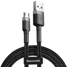 Baseus Cafule Nylon harisnyázott USB/ micro USB kábel QC3.0 1.5A 2m fekete (CAMKLF-CG1)