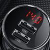 Baseus autós töltő, digitális kijelzővel 2xUSB 4.8A 24W szürke (CCBX-0G) - 3. kép