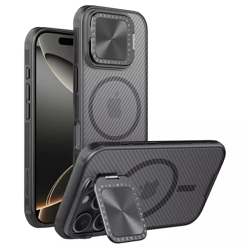 Nillkin - CamShield Prop Mágneses - iPhone 16 Pro - Átlátszó fekete tok Nillkin - CamShield Prop Mágneses - iPhone 16 Pro - Átlátszó fekete tok