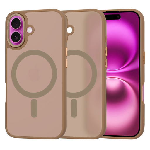 Techsuit - HaloFrost MagSafe sorozat - iPhone 16 Plus - Homokkő Barna tok Techsuit - HaloFrost MagSafe sorozat - iPhone 16 Plus - Homokkő Barna tok
