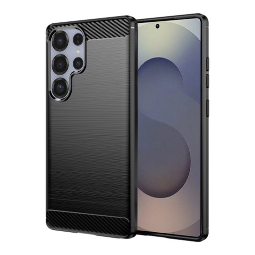 Techsuit - Szénszálas Szilikon - Samsung Galaxy S25 Ultra - Fekete tok Techsuit - Szénszálas Szilikon - Samsung Galaxy S25 Ultra - Fekete tok