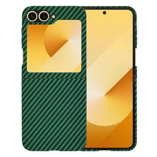  Techsuit - Karbonit Szálburkolat - Samsung Galaxy Z Flip6 - Zöld tok