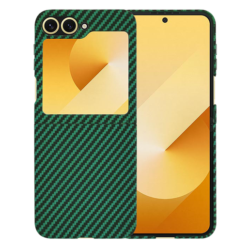 Techsuit - Karbonit Szálburkolat - Samsung Galaxy Z Flip6 - Zöld tok Techsuit - Karbonit Szálburkolat - Samsung Galaxy Z Flip6 - Zöld tok