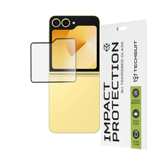  Techsuit - 111D Teljes Fedésű / Teljes Ragasztású Üveg [Külső Kijelző] - Samsung Galaxy Z Flip6 - Fekete
