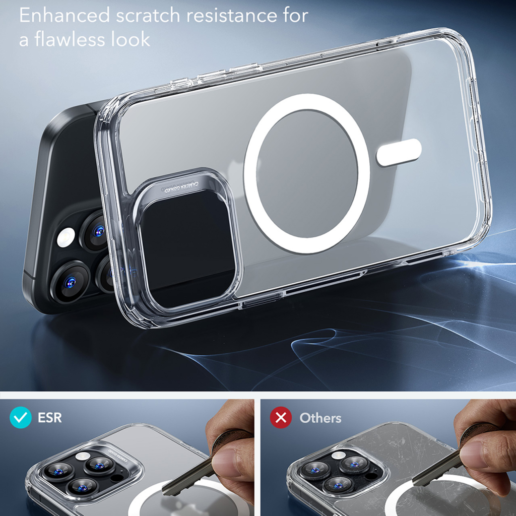  iPhone 16 Pro Max Matt Átlátszó ESR Klasszikus Hibrid HaloLock tok - 8