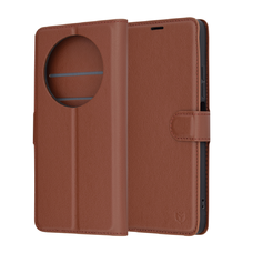  Techsuit - Bőr tok - Xiaomi Redmi 14C / Poco C75 - Barna