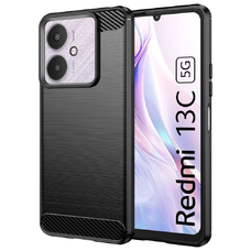  Techsuit - Szénszilikon - Xiaomi Redmi 13C 4G / 13C 5G / Poco M6 / C65 - Fekete tok
