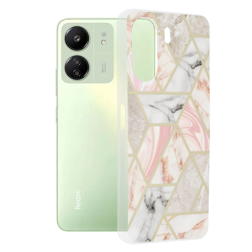 Techsuit - Márvány Sorozat - Xiaomi Redmi 13C 4G / Poco C65 - Rózsaszín Hex tok Techsuit - Márvány Sorozat - Xiaomi Redmi 13C 4G / Poco C65 - Rózsaszín Hex tok