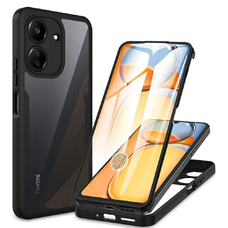 Techsuit - ColorVerse 360 Sorozat + Képernyővédő - Xiaomi Redmi 13C 4G / Poco C65 - Fekete tok