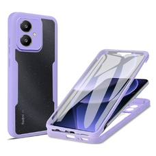  Techsuit - ColorVerse 360 Sorozat + Képernyővédő - Xiaomi Redmi 13C 5G / Poco M6 - Lila tok
