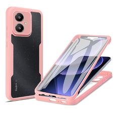  Techsuit - ColorVerse 360 sorozat + Képernyővédő - Xiaomi Redmi 13C 5G / Poco M6 - Rózsaszín tok