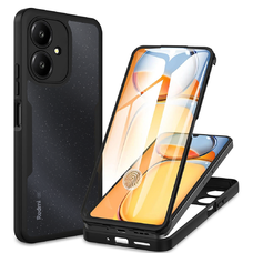  Techsuit - ColorVerse 360 sorozat + Képernyővédő - Xiaomi Redmi 13C 5G / Poco M6 - Fekete tok