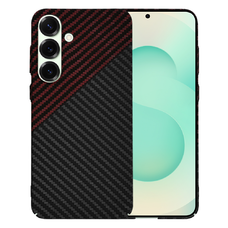  Techsuit - Carbonite Szálhéj - Samsung Galaxy S25 Plus - Piros Vortex tok
