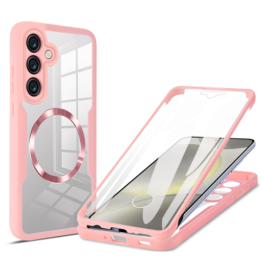  Techsuit - ColorVerse 360 MagSafe sorozat + Képernyővédő - Samsung Galaxy S25 Plus - Rózsaszín tok
