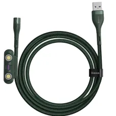 Baseus Zinc mágneses kábel USB + Csatlakozóvég szett AFC 5A 1m zöld (CA1T3-B06)