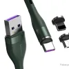 Baseus Zinc mágneses kábel USB + Csatlakozóvég szett AFC 5A 1m zöld (CA1T3-B06) - 3. kép