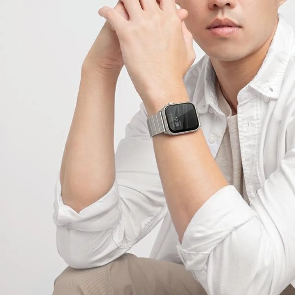 UNIQ Strova nemes acél óraszíj Apple Watch 42/44/45 mm ezüst - 7