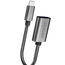 Dudao USB Type-C (apa) - USB-A (anya) 2.0 OTG adapter átalakító kábel fekete-szürke (L15T)