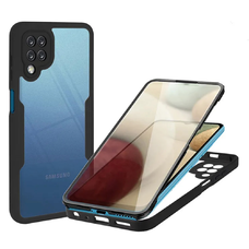  Techsuit - ColorVerse 360 Sorozat + Képernyővédő - Samsung Galaxy A12 - Fekete tok