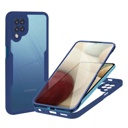  Techsuit - ColorVerse 360 Sorozat + Kijelzővédő - Samsung Galaxy A12 - Kék tok
